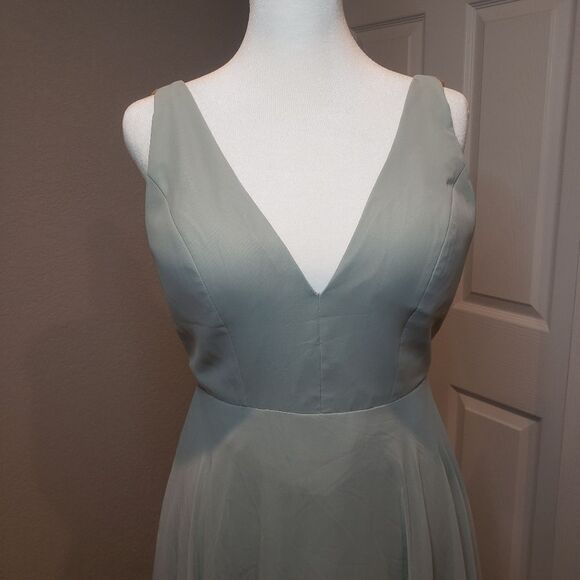 BHLDN Colby Maxi Dress Gown by Jenny Yoo Mint Size 4 - Picture 4 of 12